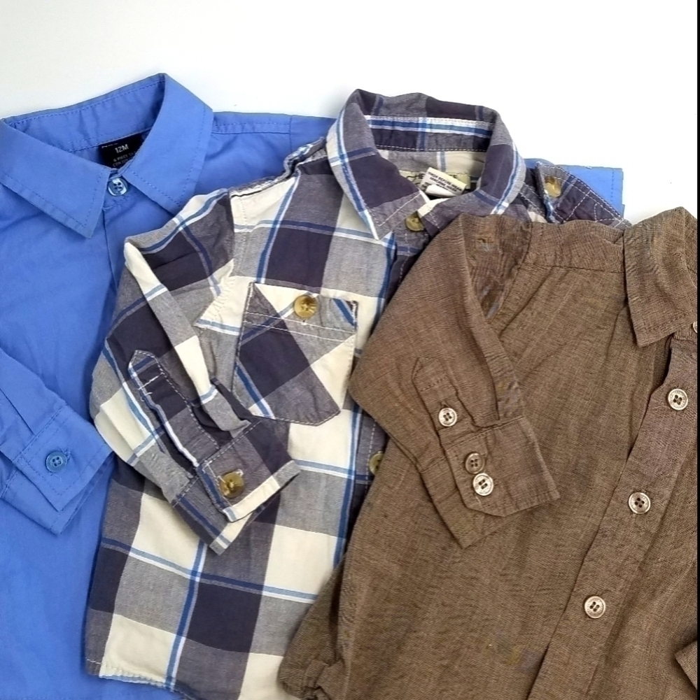 3 Button Down Polo Shirts 12m
